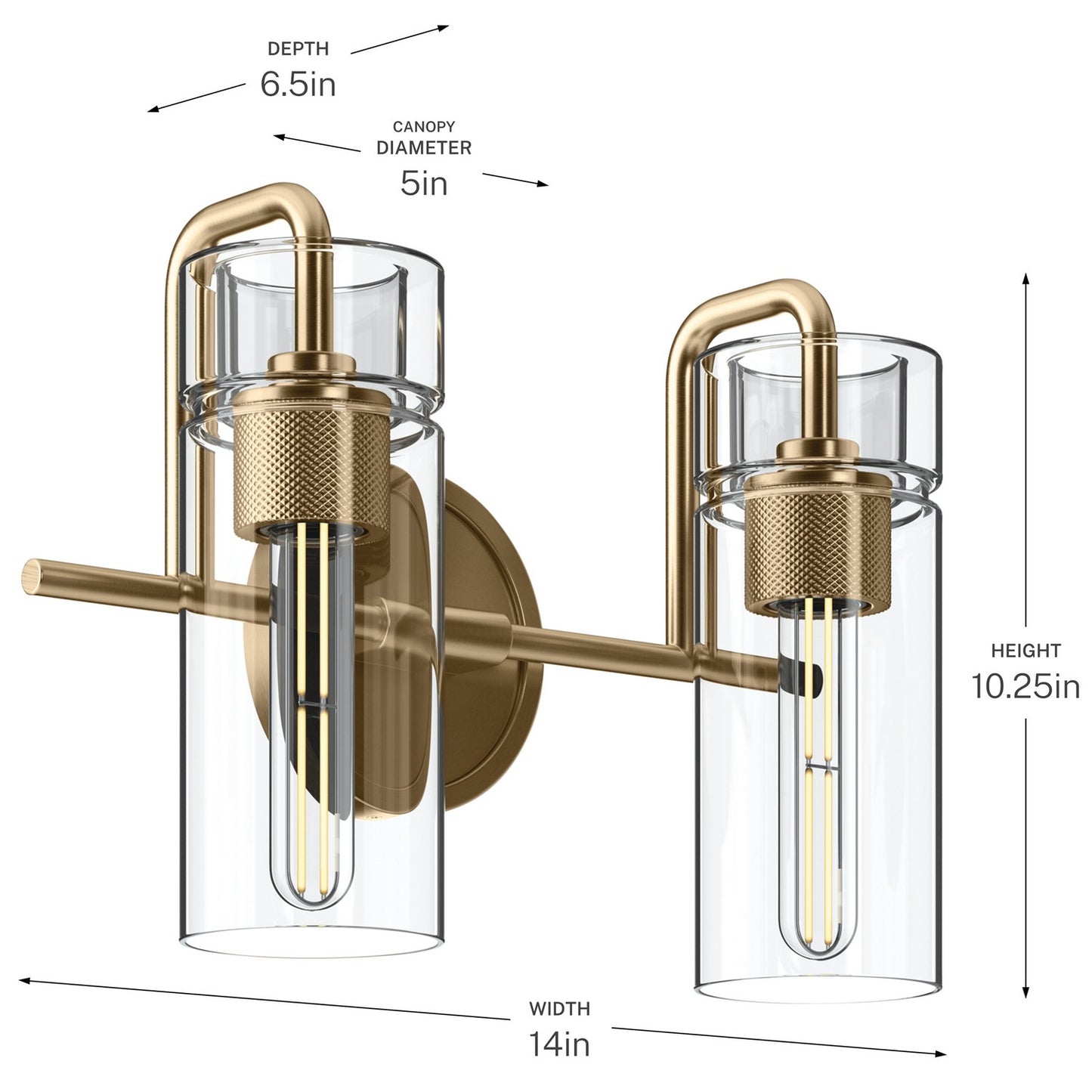 KICHLER 55251CPZ Niccol Two Light Bath