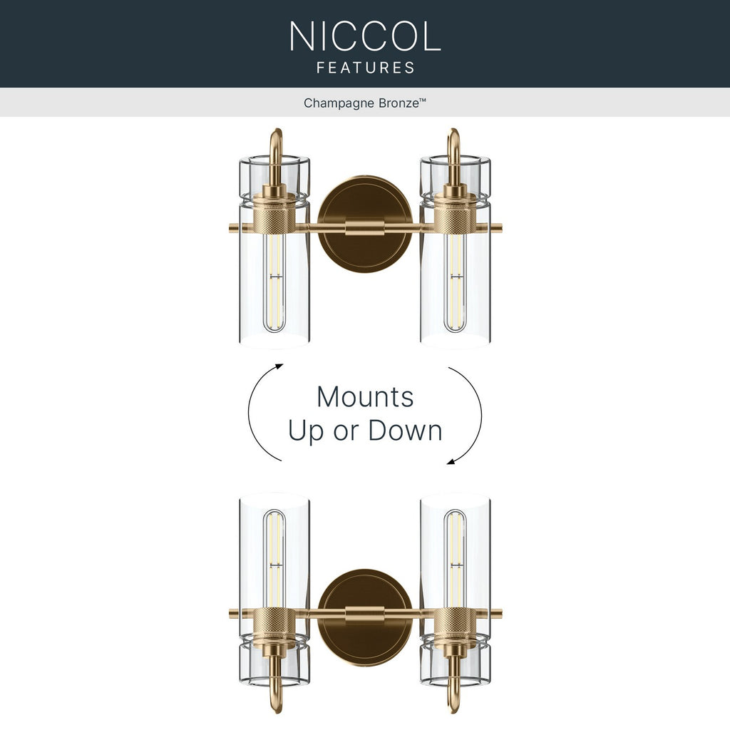 KICHLER 55251CPZ Niccol Two Light Bath