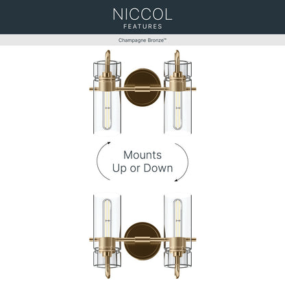 KICHLER 55251CPZ Niccol Two Light Bath