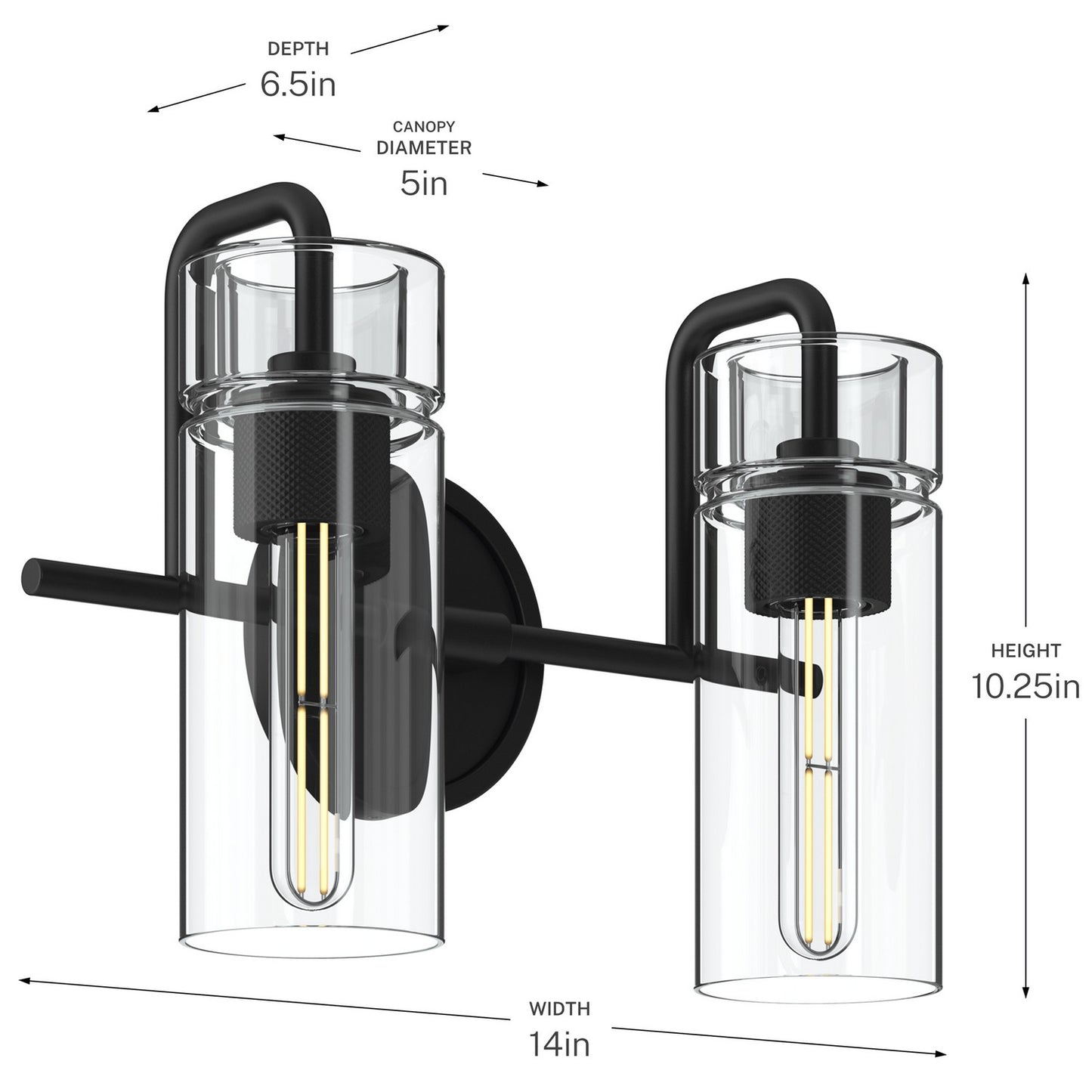 KICHLER 55251BK Niccol Two Light Bath