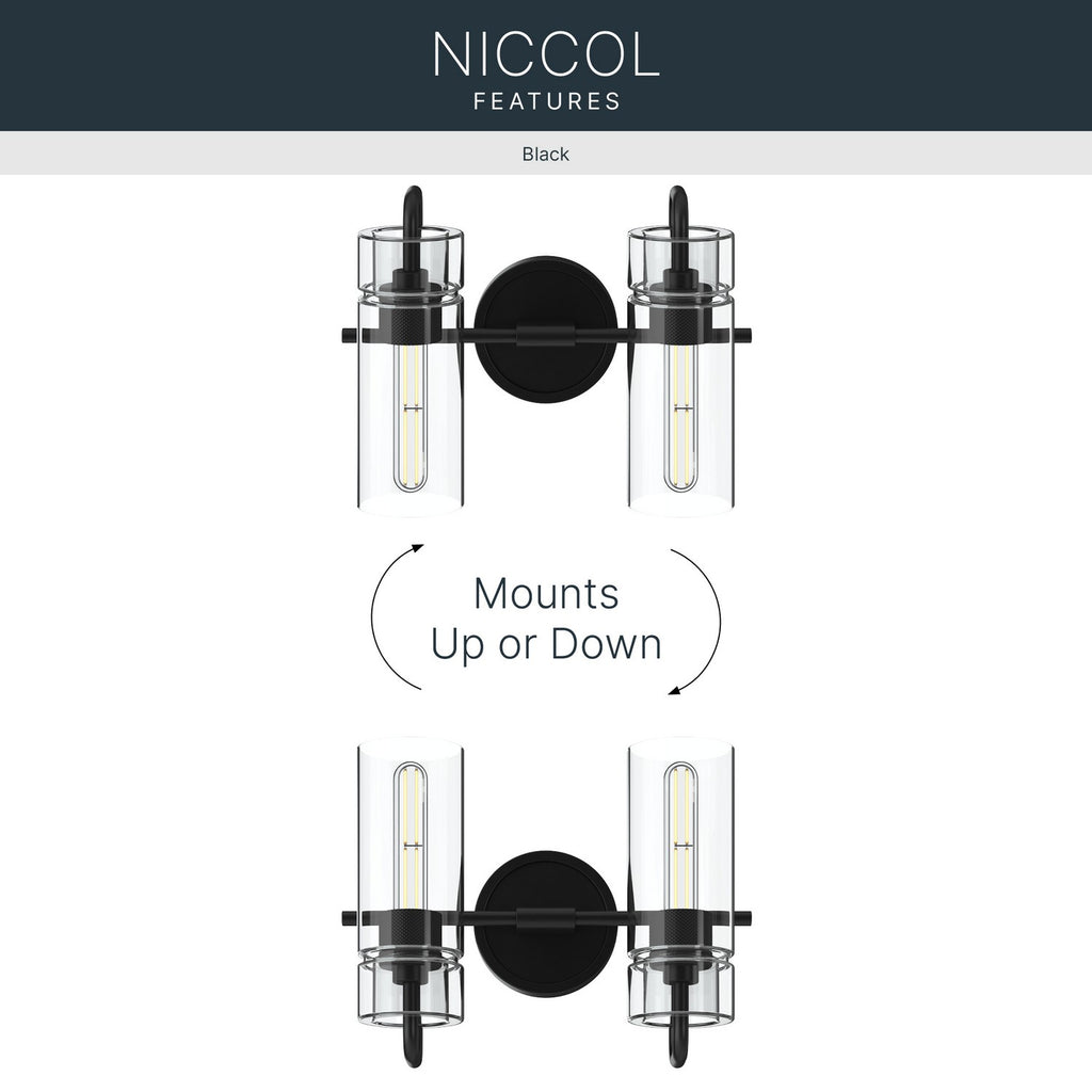 KICHLER 55251BK Niccol Two Light Bath