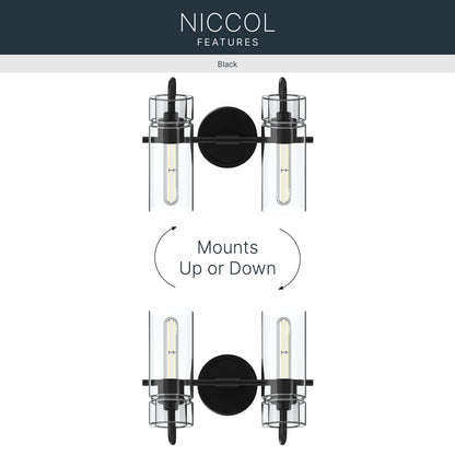 KICHLER 55251BK Niccol Two Light Bath