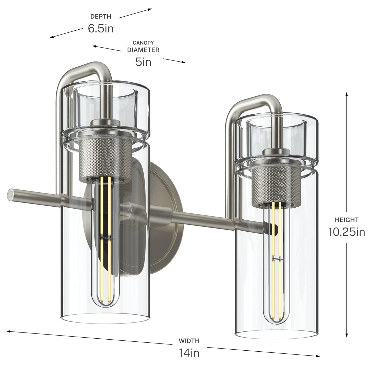 KICHLER 55251NI Niccol Two Light Bath
