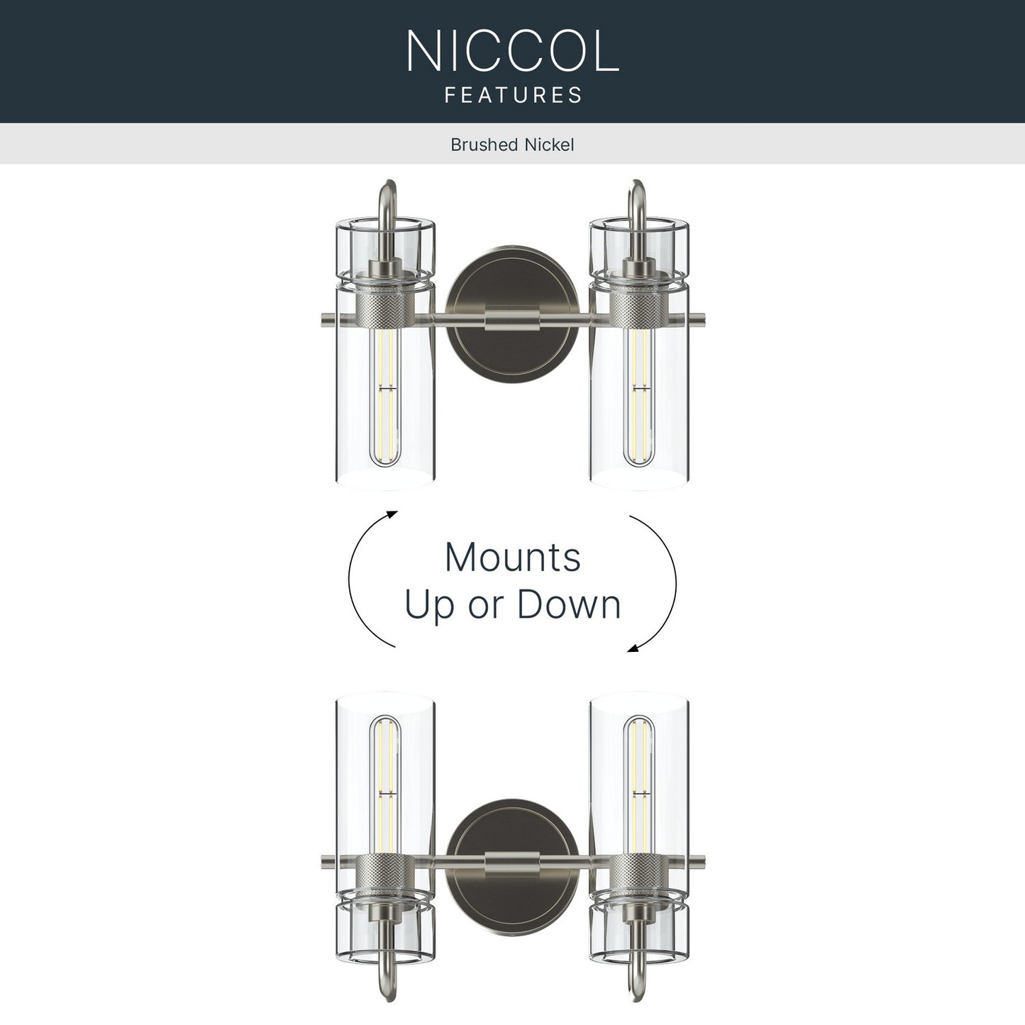 KICHLER 55251NI Niccol Two Light Bath