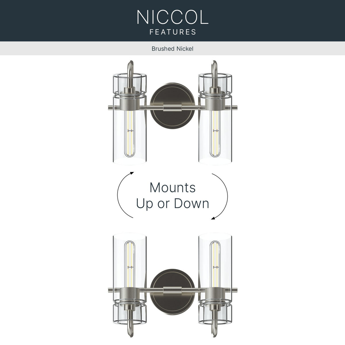 KICHLER 55251NI Niccol Two Light Bath