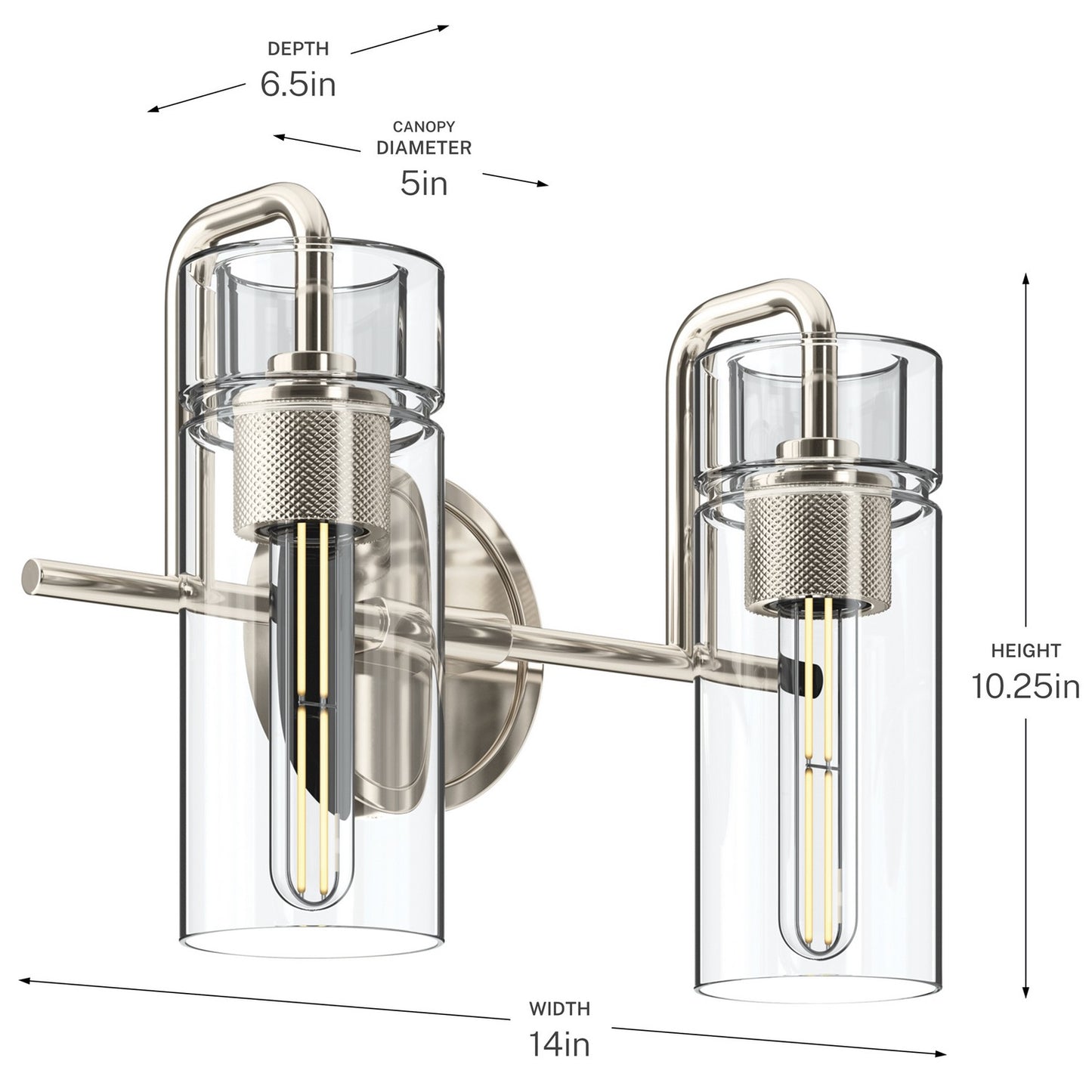 KICHLER 55251PN Niccol Two Light Bath