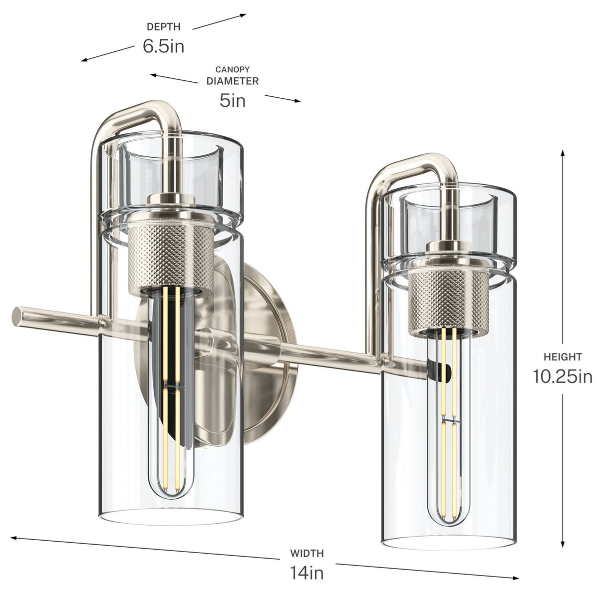 KICHLER 55251PN Niccol Two Light Bath