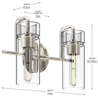 KICHLER 55251PN Niccol Two Light Bath