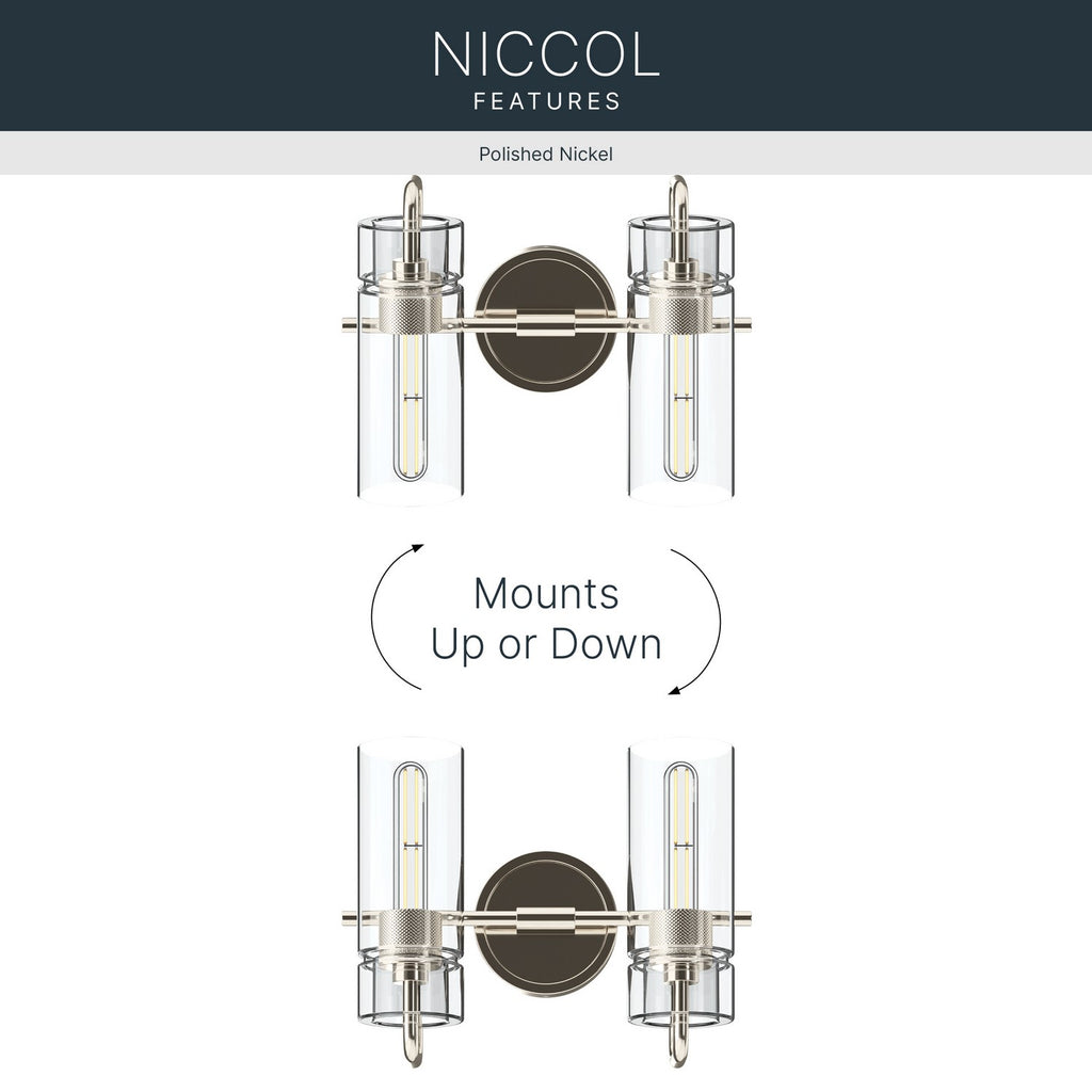 KICHLER 55251PN Niccol Two Light Bath