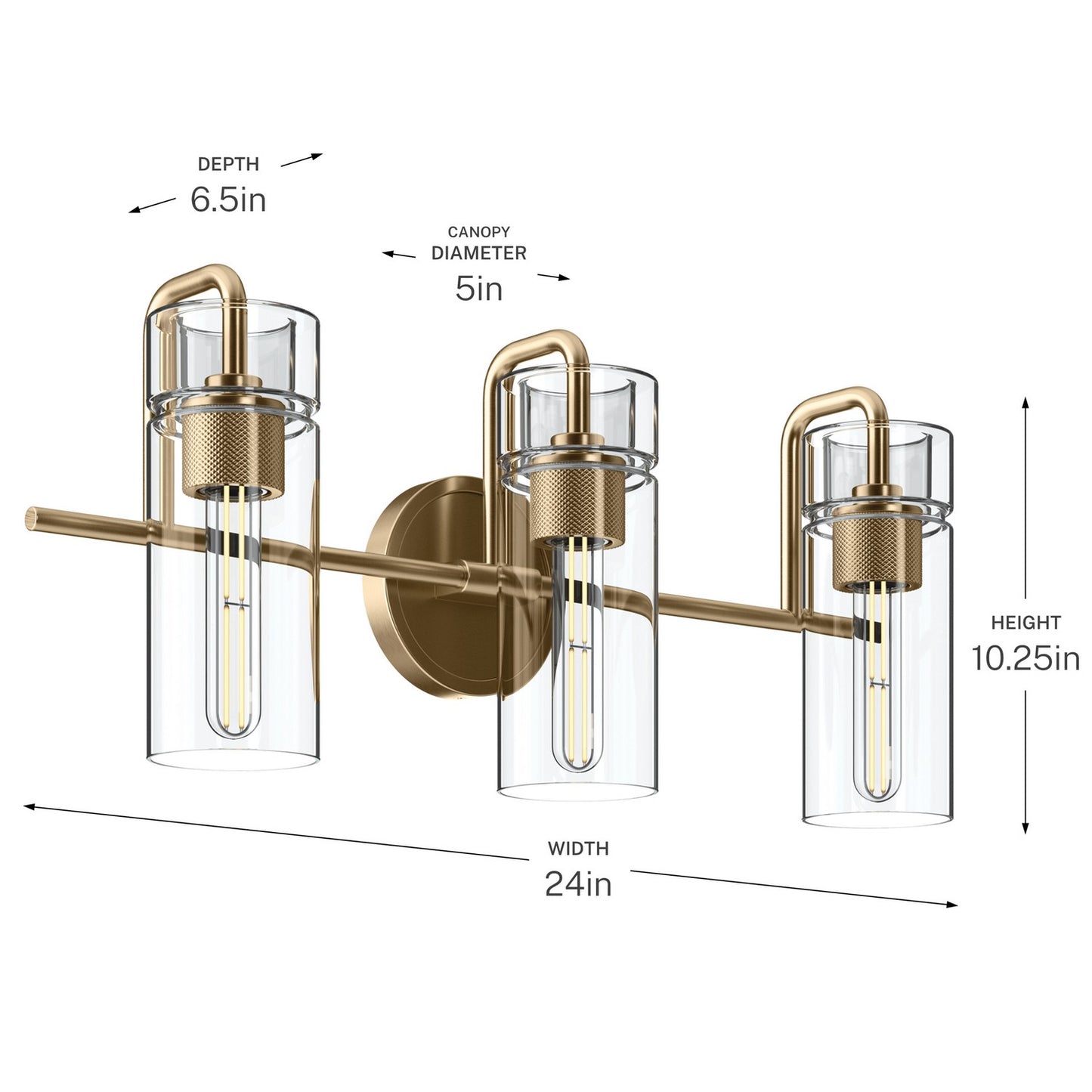 KICHLER 55252CPZ Niccol Three Light Bath