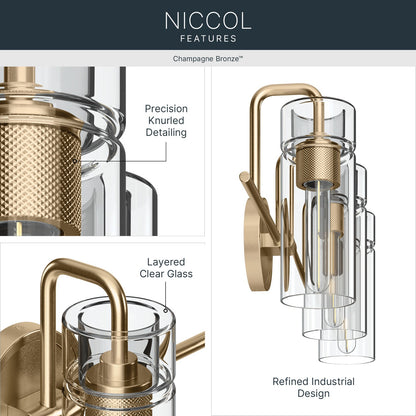 KICHLER 55252CPZ Niccol Three Light Bath
