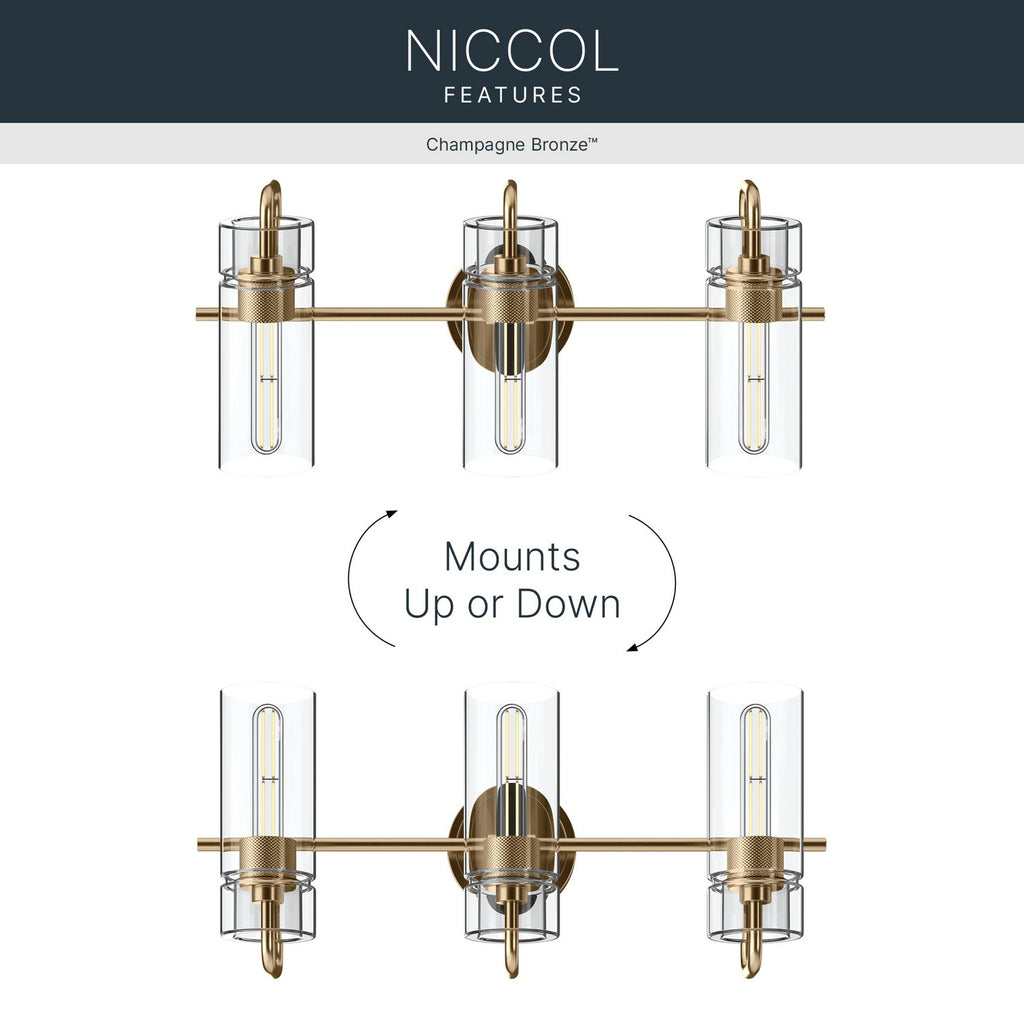 KICHLER 55252CPZ Niccol Three Light Bath