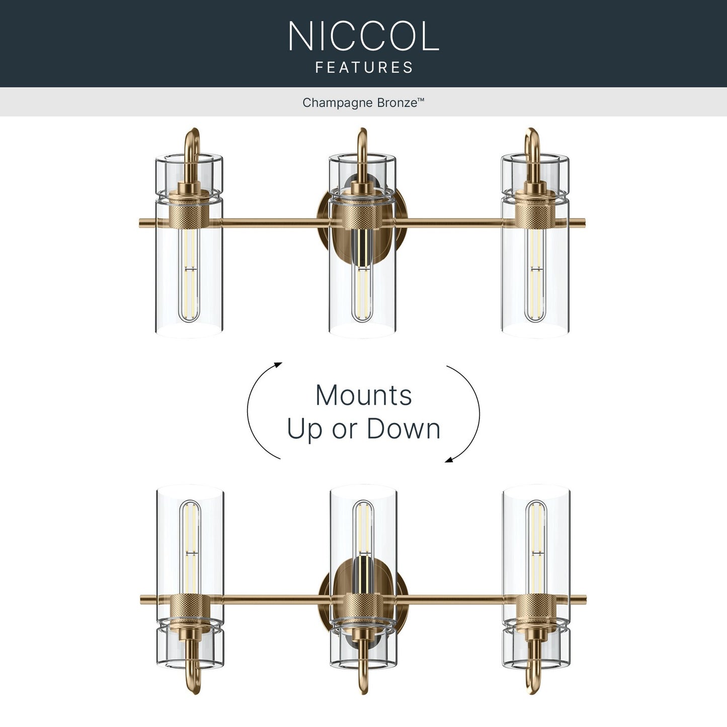 KICHLER 55252CPZ Niccol Three Light Bath