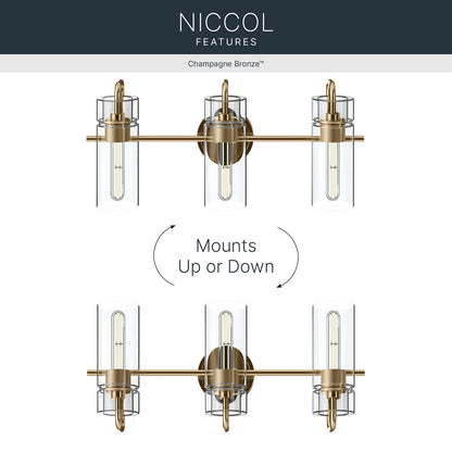 KICHLER 55252CPZ Niccol Three Light Bath