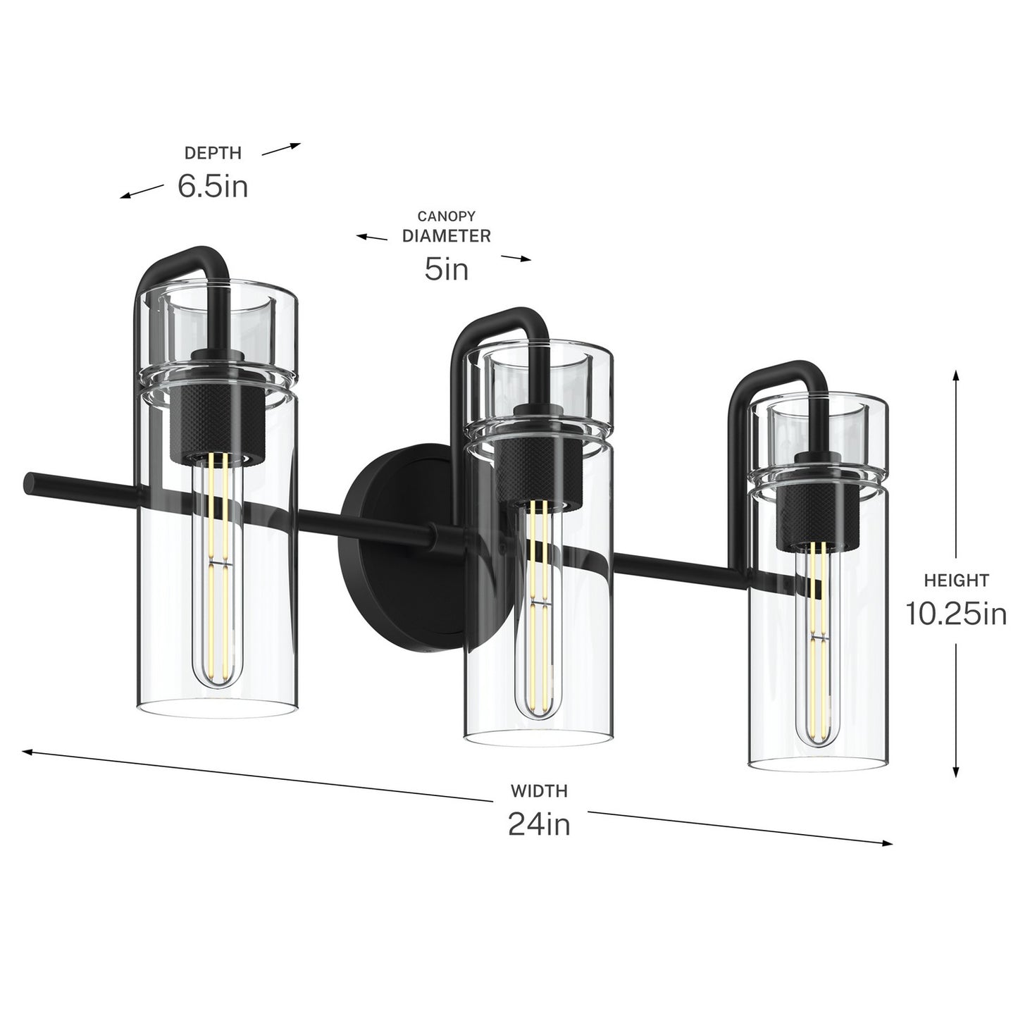 KICHLER 55252BK Niccol Three Light Bath