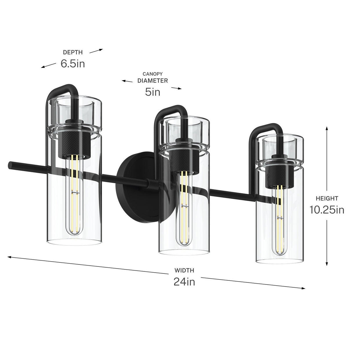KICHLER 55252BK Niccol Three Light Bath