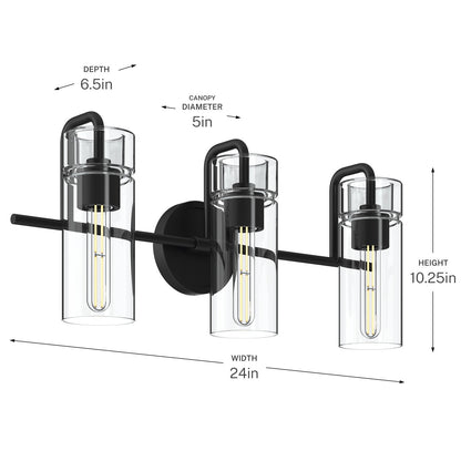 KICHLER 55252BK Niccol Three Light Bath