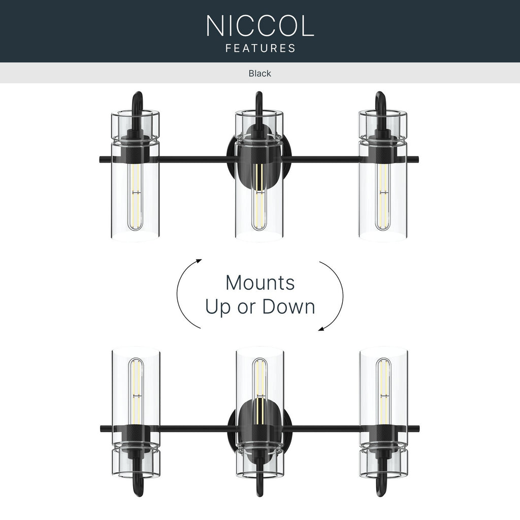 KICHLER 55252BK Niccol Three Light Bath