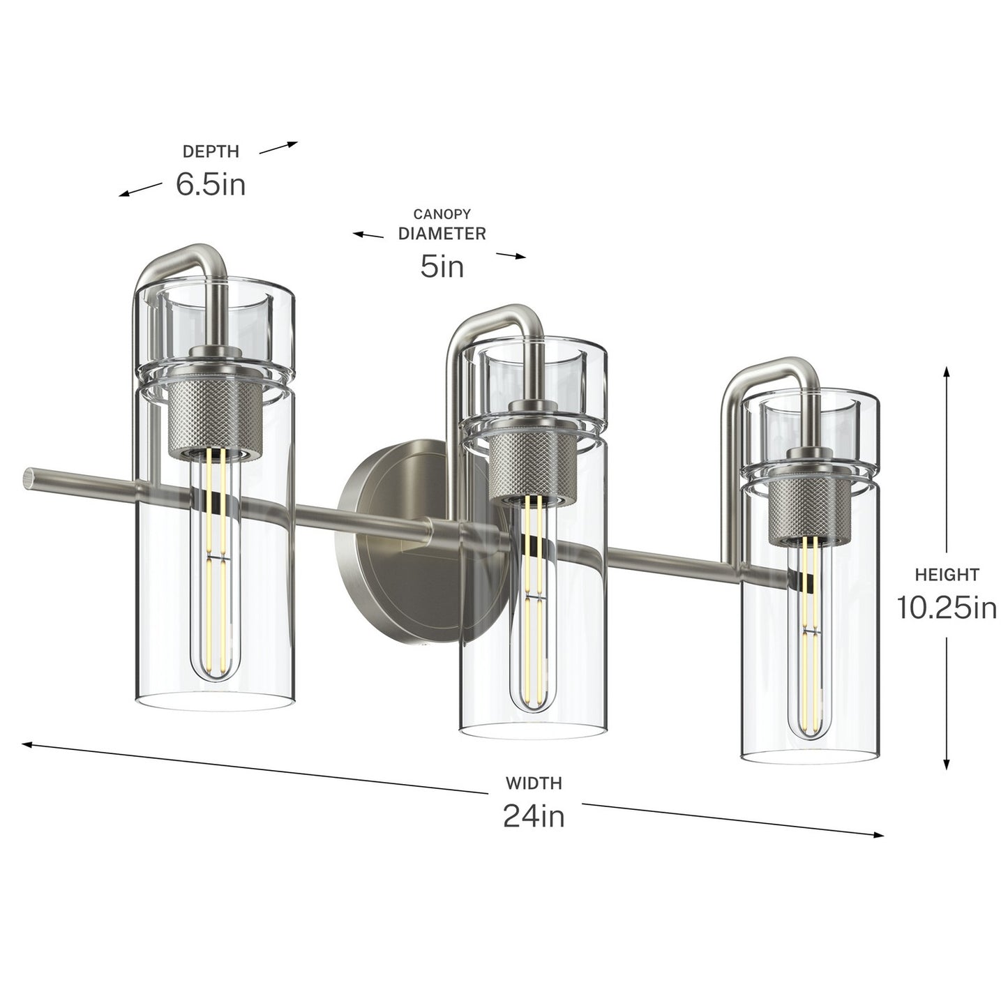 KICHLER 55252NI Niccol Three Light Bath