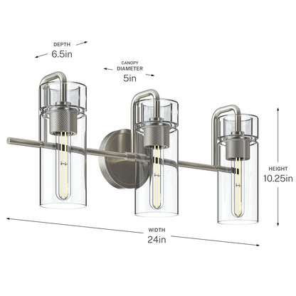 KICHLER 55252NI Niccol Three Light Bath