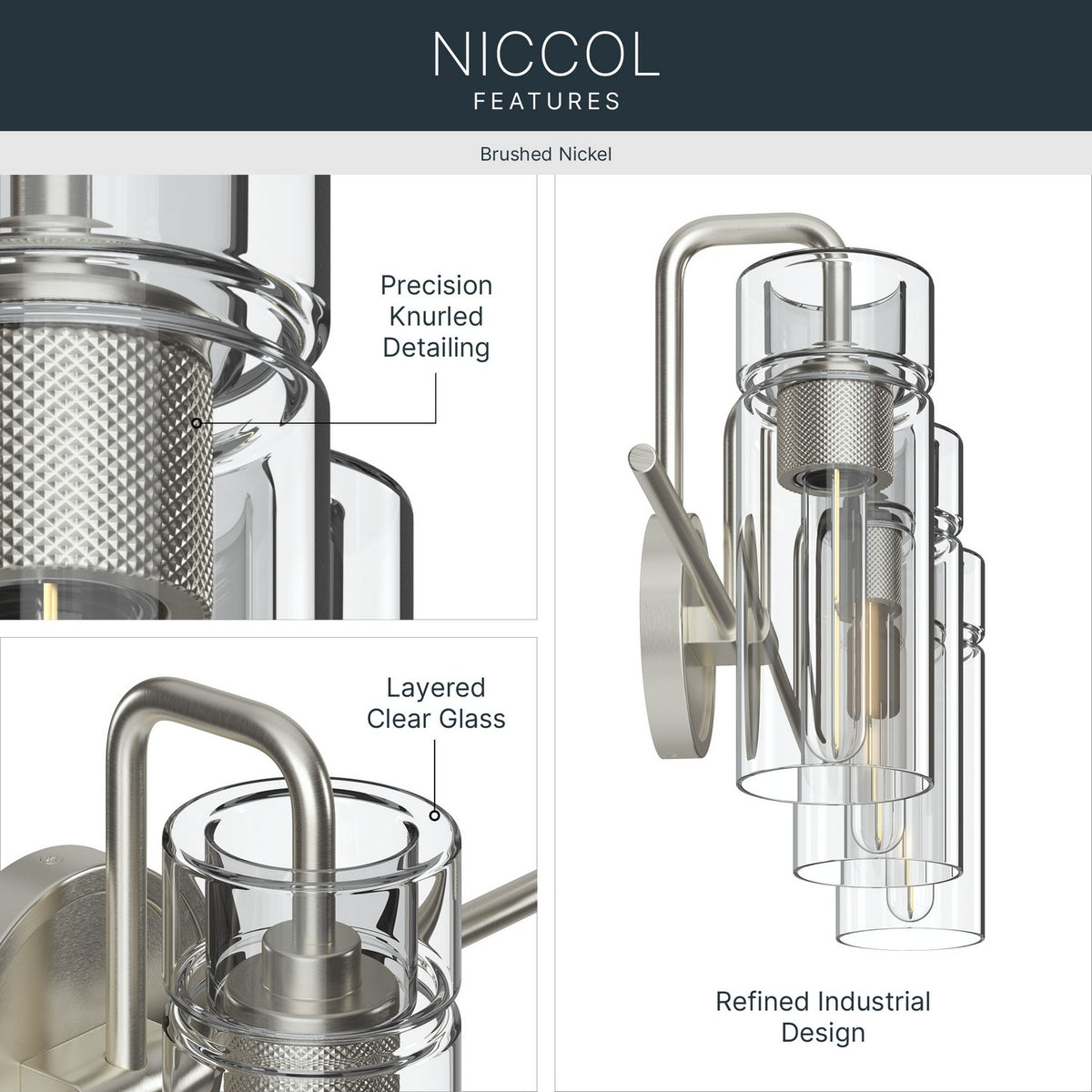 KICHLER 55252NI Niccol Three Light Bath