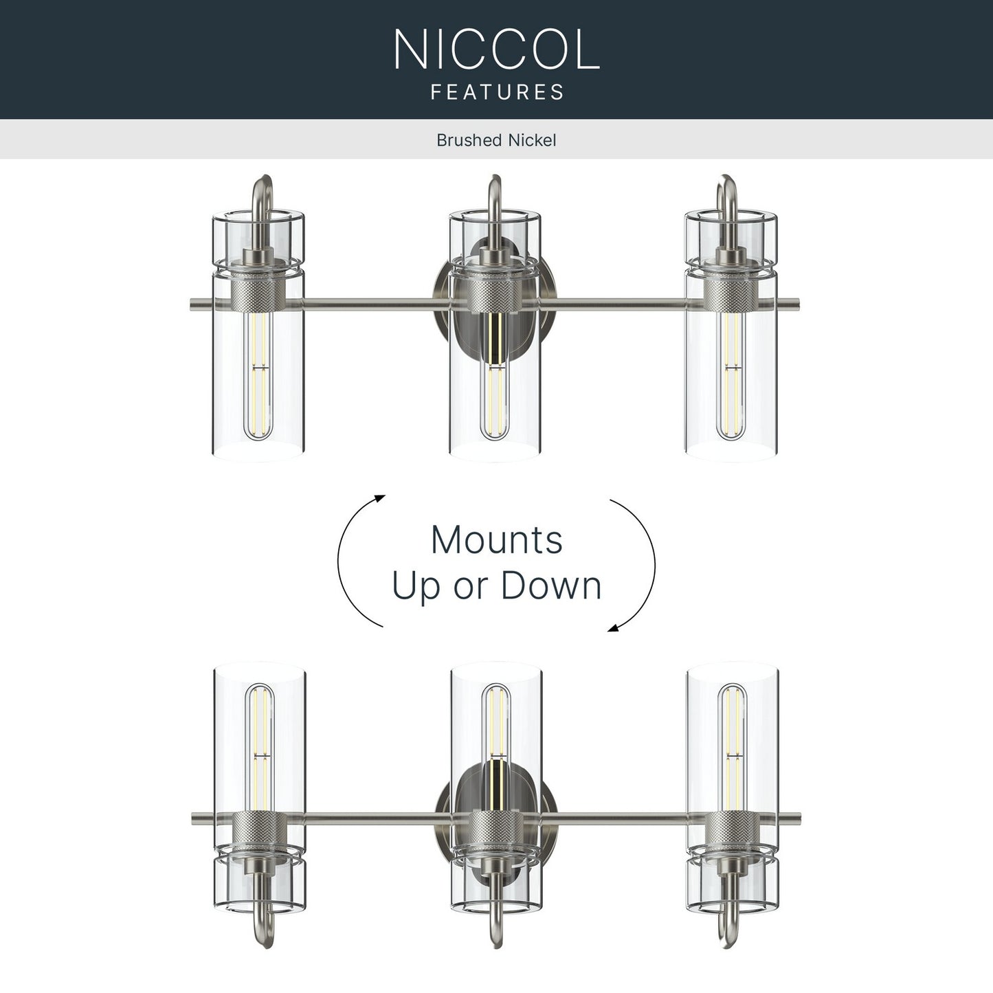 KICHLER 55252NI Niccol Three Light Bath