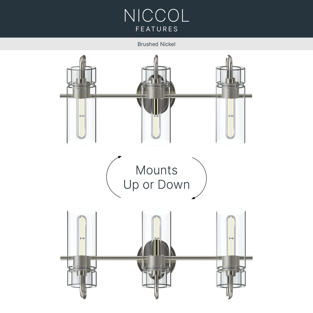 KICHLER 55252NI Niccol Three Light Bath