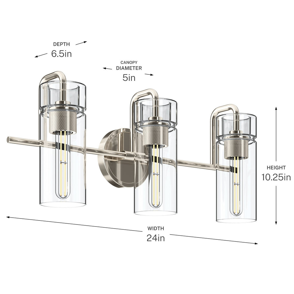 KICHLER 55252PN Niccol Three Light Bath