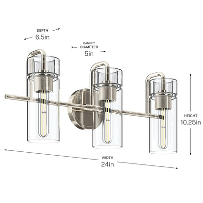 KICHLER 55252PN Niccol Three Light Bath