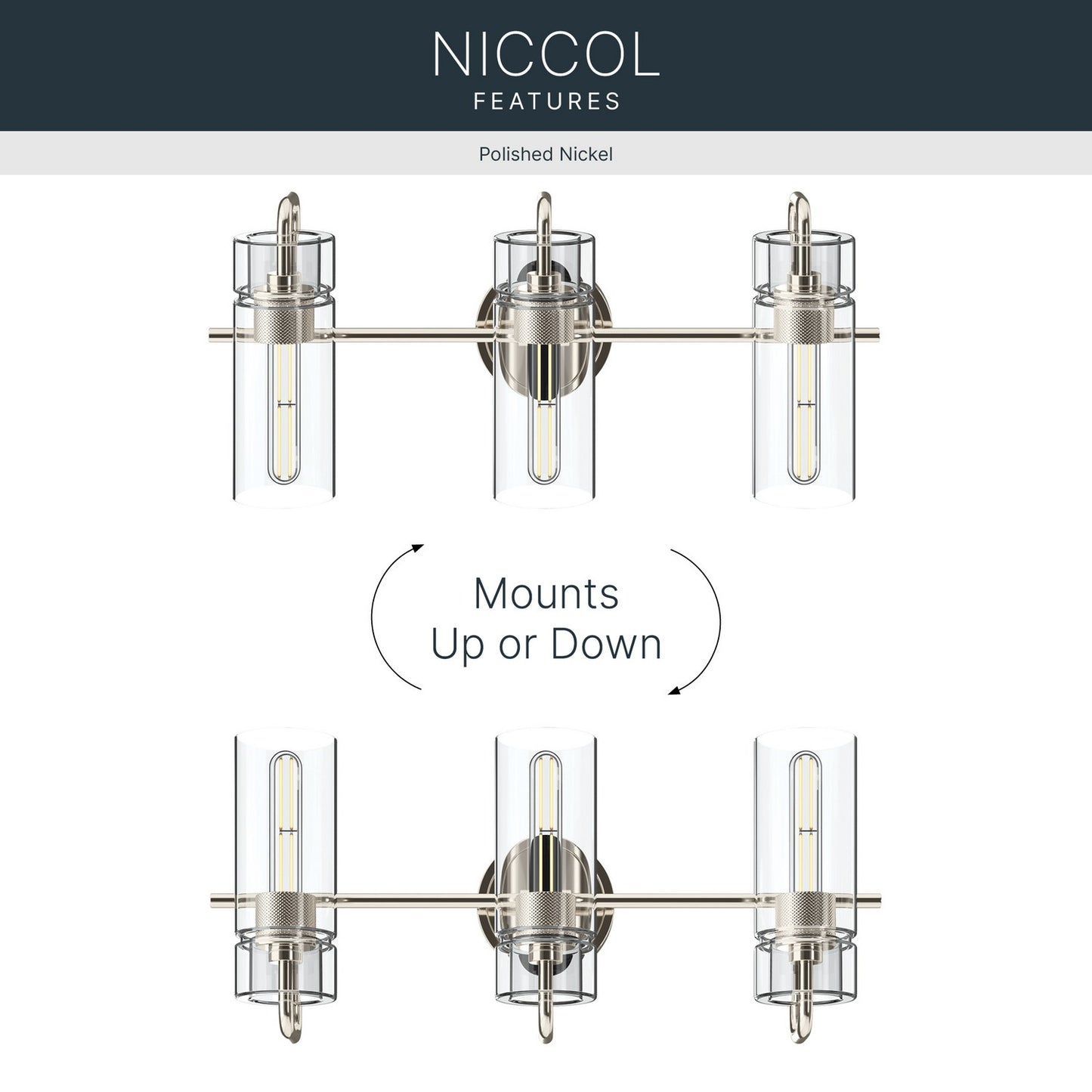 KICHLER 55252PN Niccol Three Light Bath