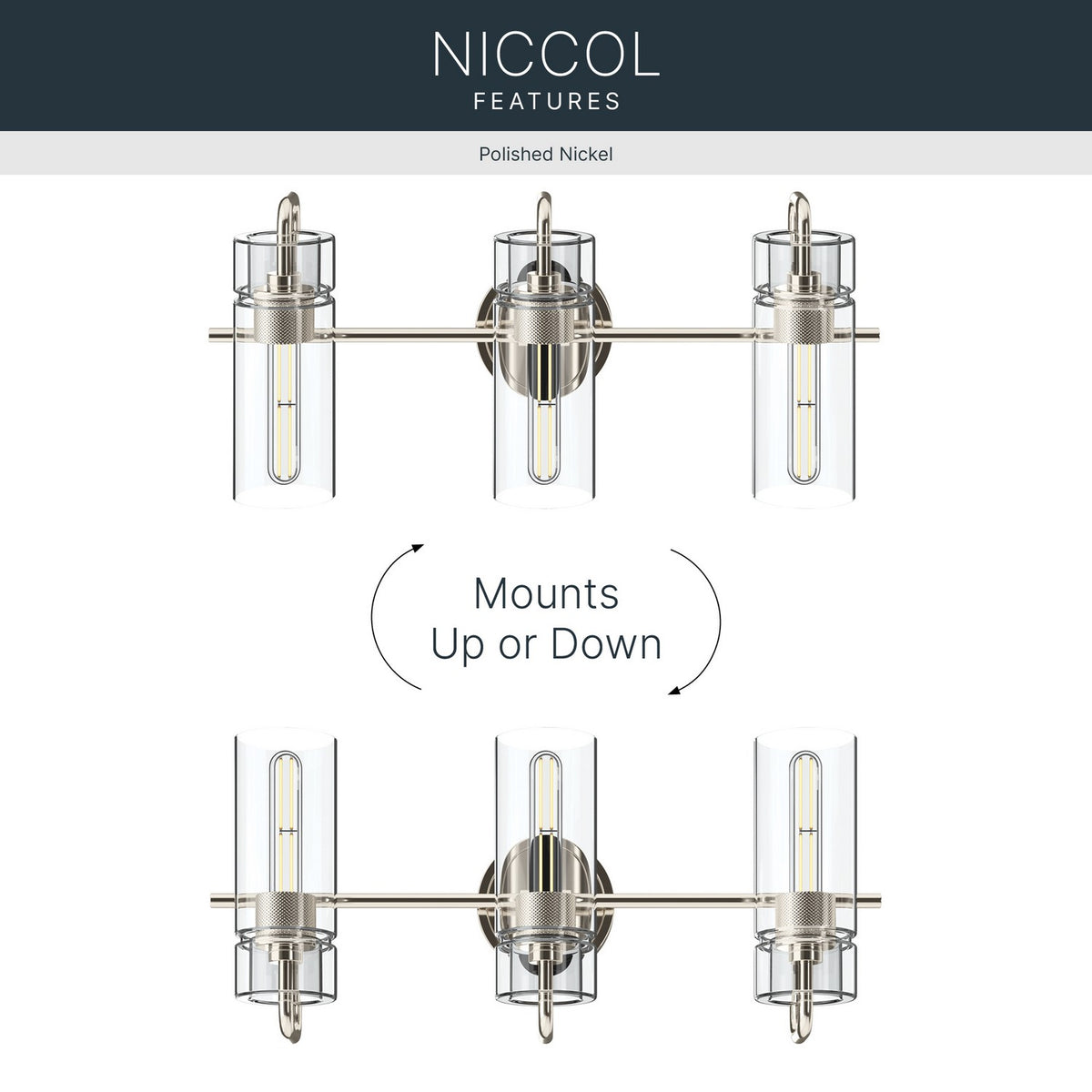 KICHLER 55252PN Niccol Three Light Bath