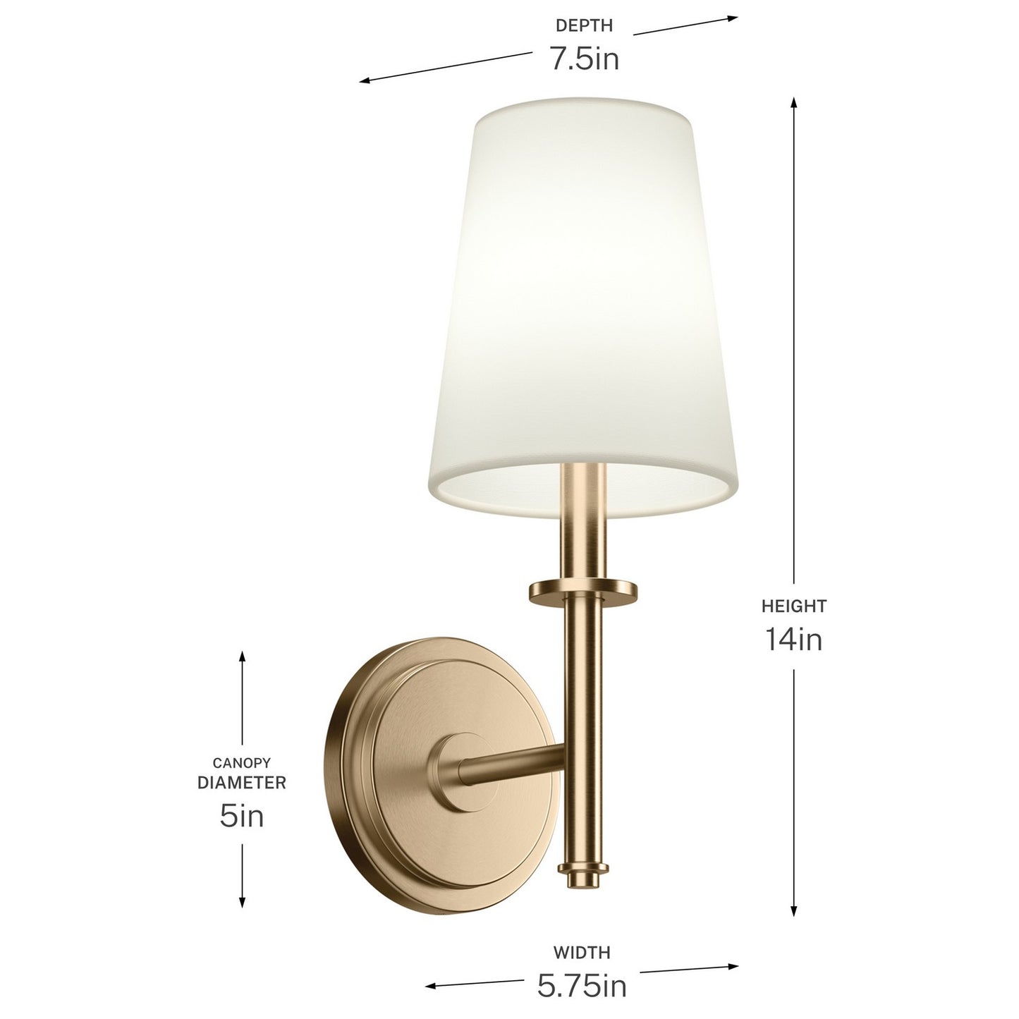 KICHLER 52808CPZ Kleine One Light Wall Sconce