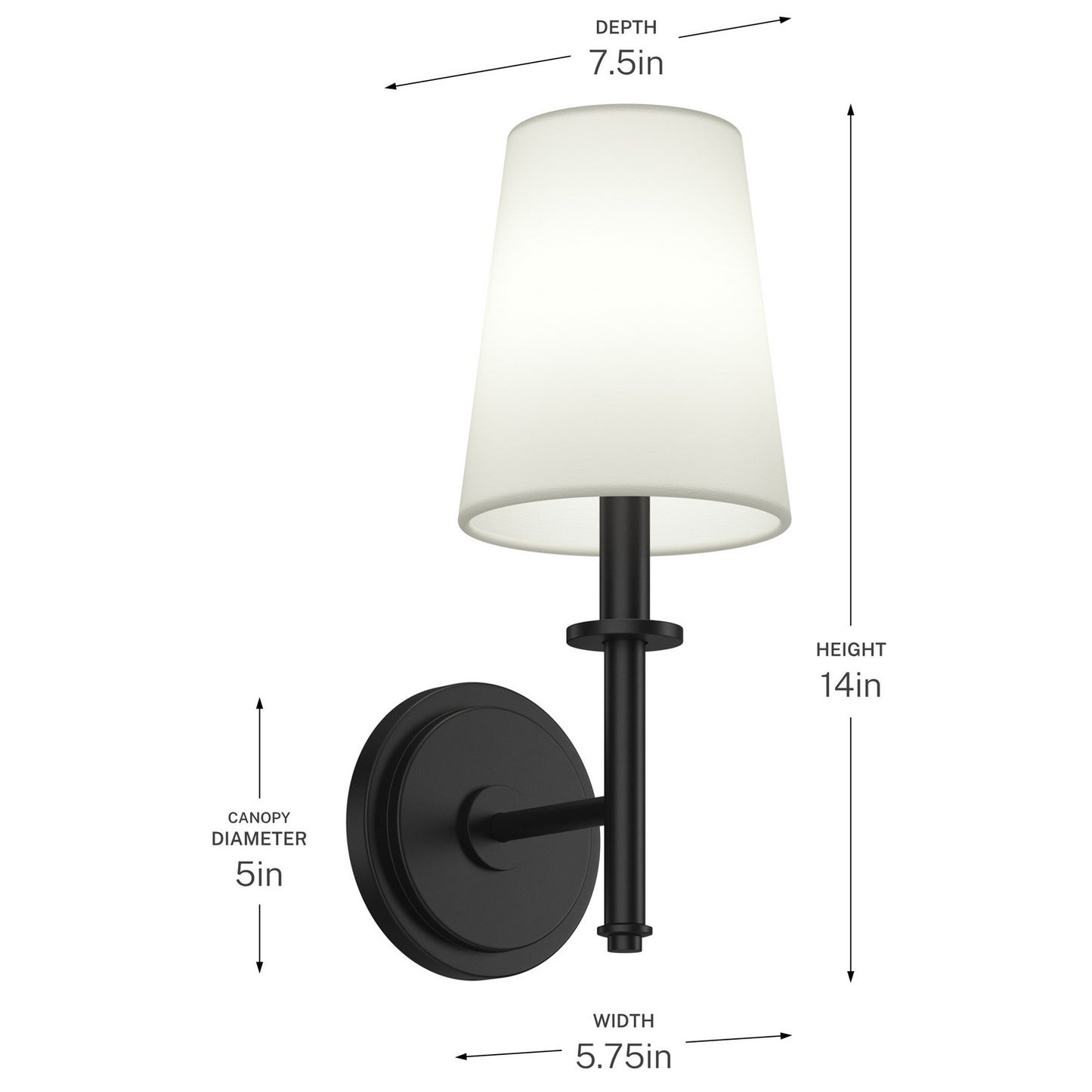 KICHLER 52808BK Kleine One Light Wall Sconce