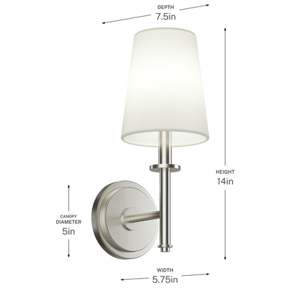 KICHLER 52808NI Kleine One Light Wall Sconce
