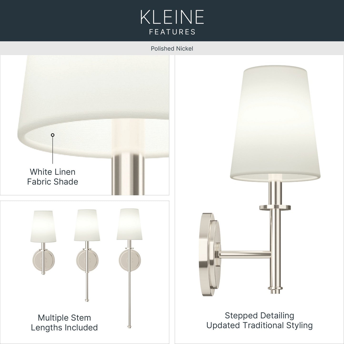 KICHLER 52808PN Kleine One Light Wall Sconce