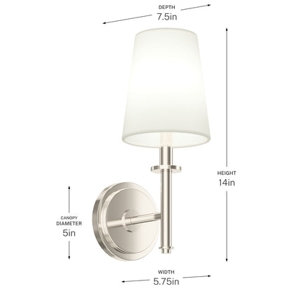KICHLER 52808PN Kleine One Light Wall Sconce