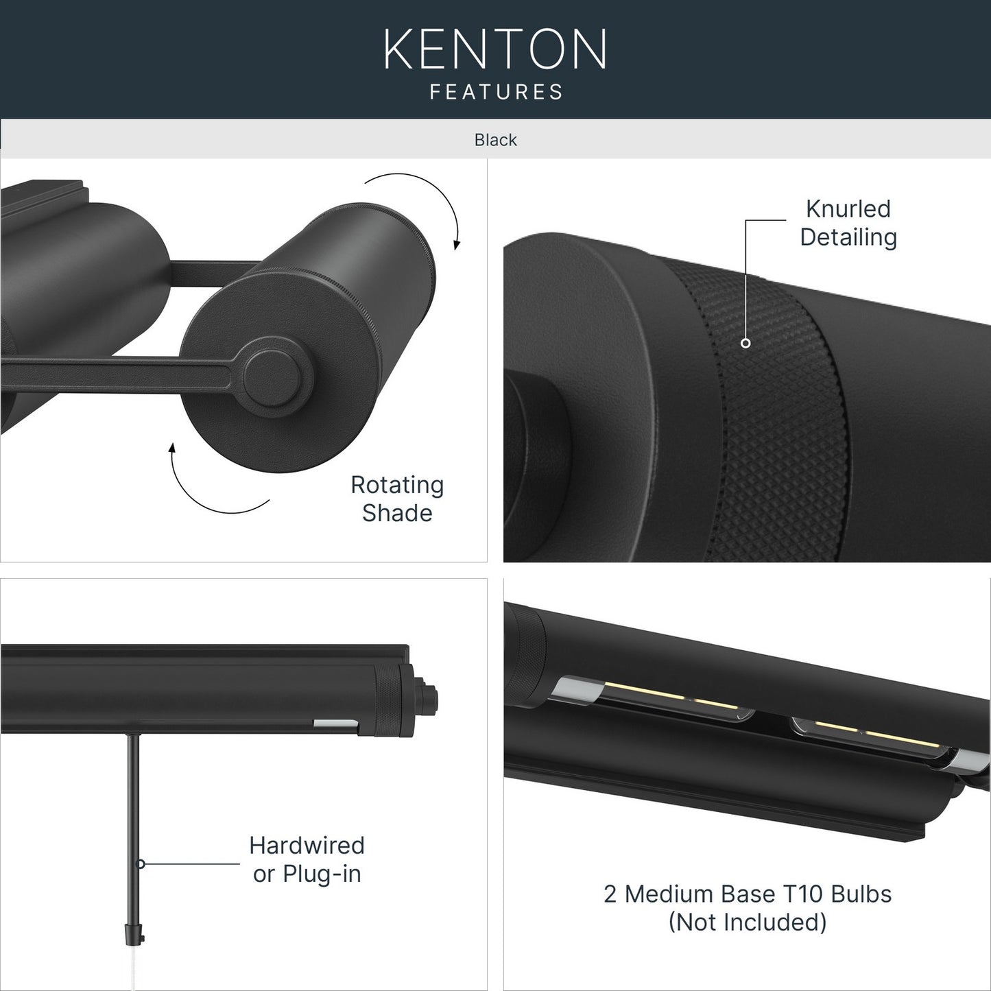 KICHLER 52814BK Kenton Two Light Picture Light
