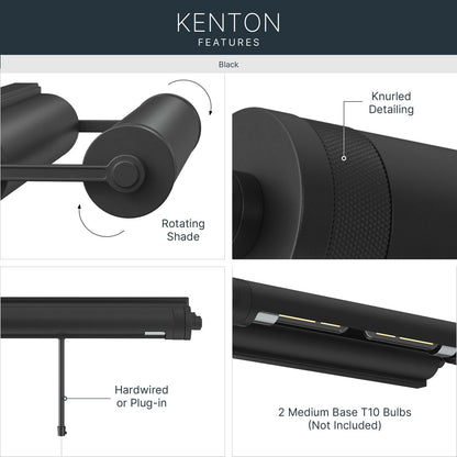 KICHLER 52814BK Kenton Two Light Picture Light