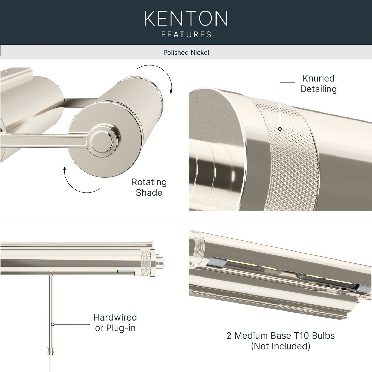 KICHLER 52814PN Kenton Two Light Picture Light