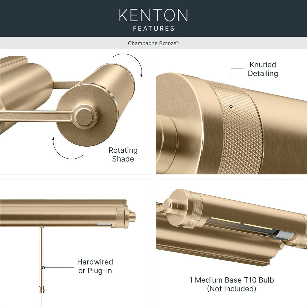 KICHLER 52813CPZ Kenton One Light Picture Light