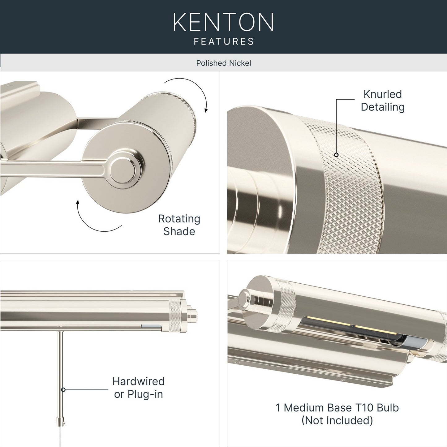 KICHLER 52813PN Kenton One Light Picture Light