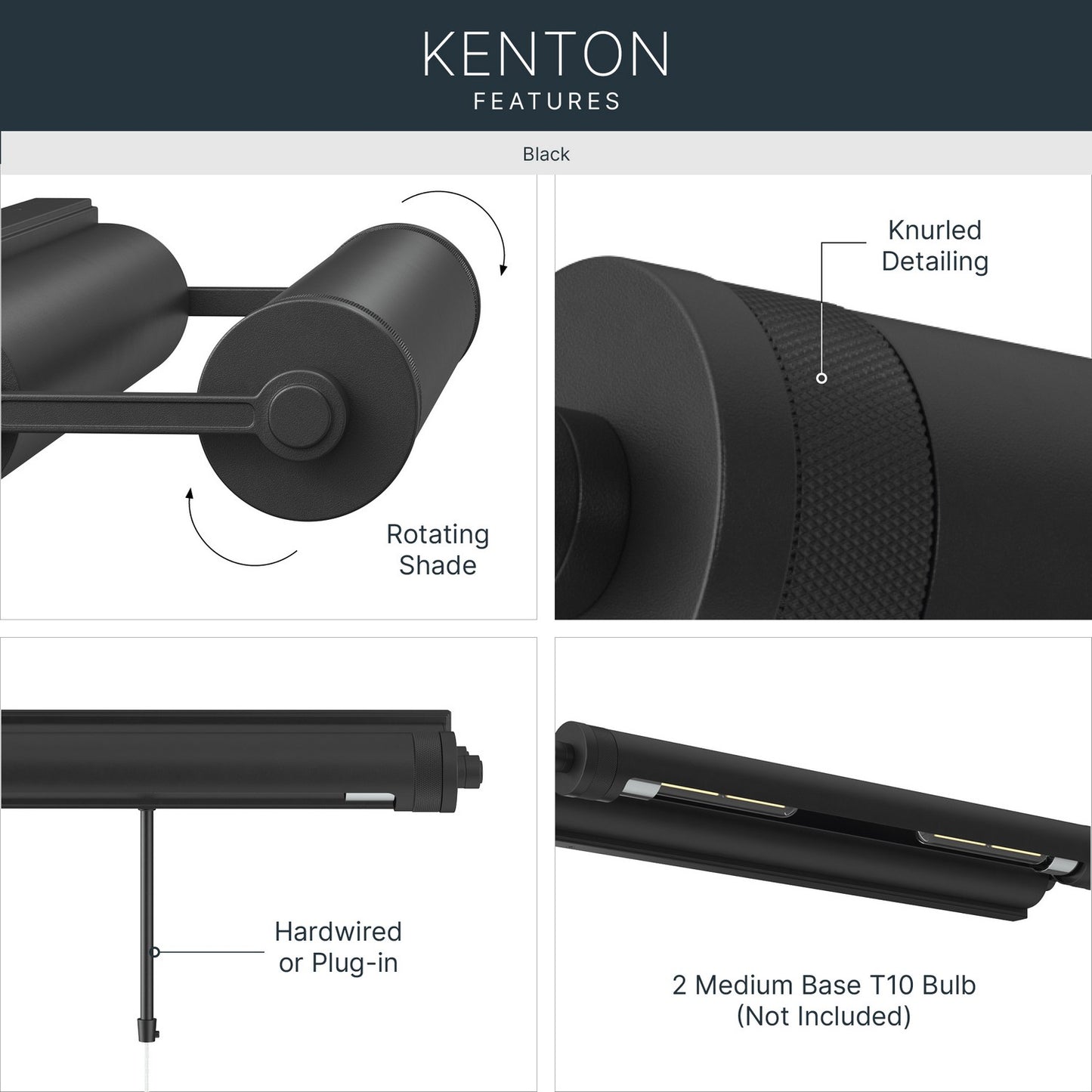 KICHLER 52815BK Kenton Two Light Picture Light