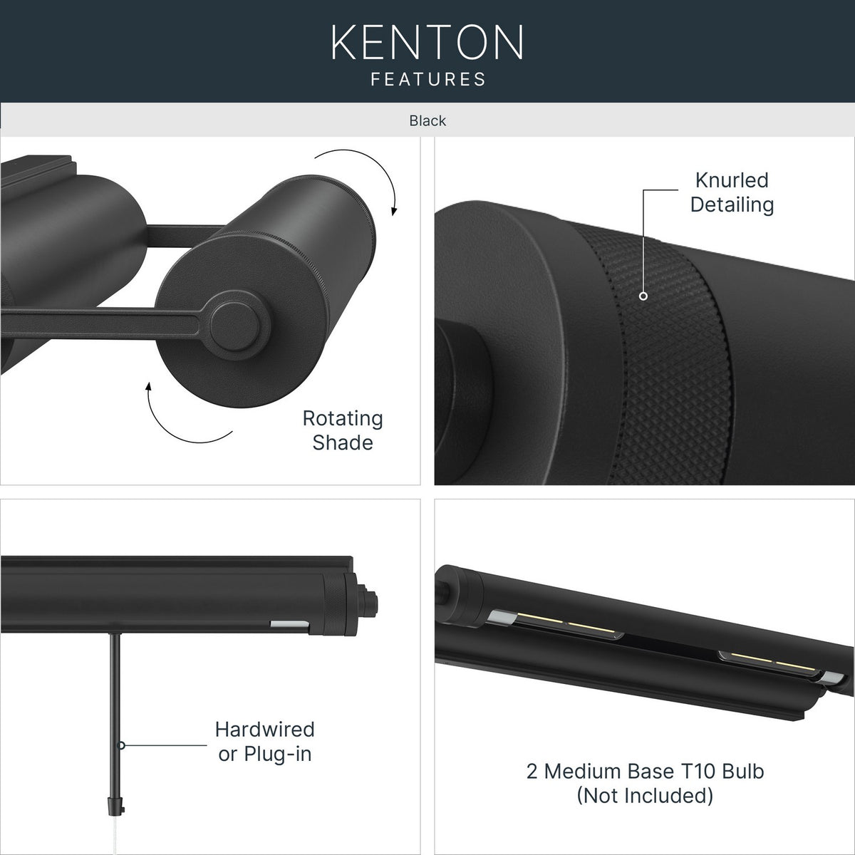 KICHLER 52815BK Kenton Two Light Picture Light