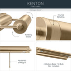 KICHLER 52815CPZ Kenton Two Light Picture Light