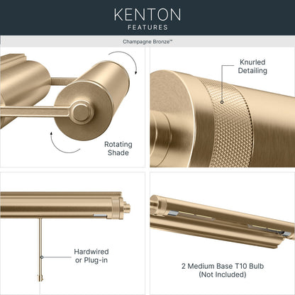 KICHLER 52815CPZ Kenton Two Light Picture Light