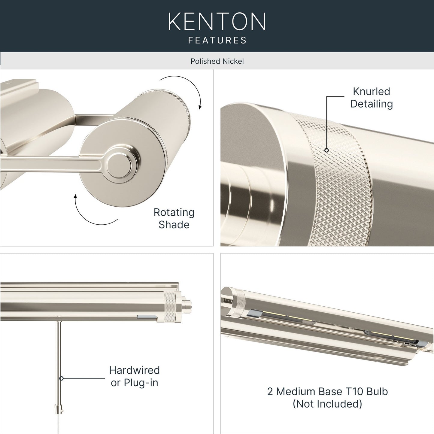 KICHLER 52815PN Kenton Two Light Picture Light