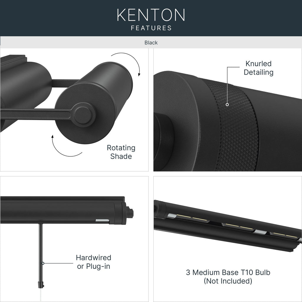 KICHLER 52816BK Kenton Three Light Picture Light