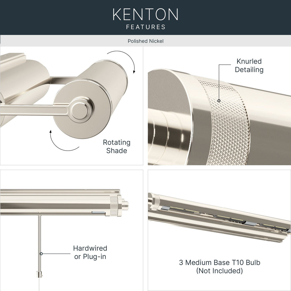 KICHLER 52816PN Kenton Three Light Picture Light
