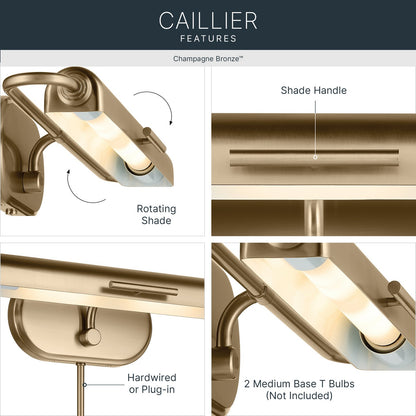 KICHLER 52818CPZ Caillier Two Light Picture Light