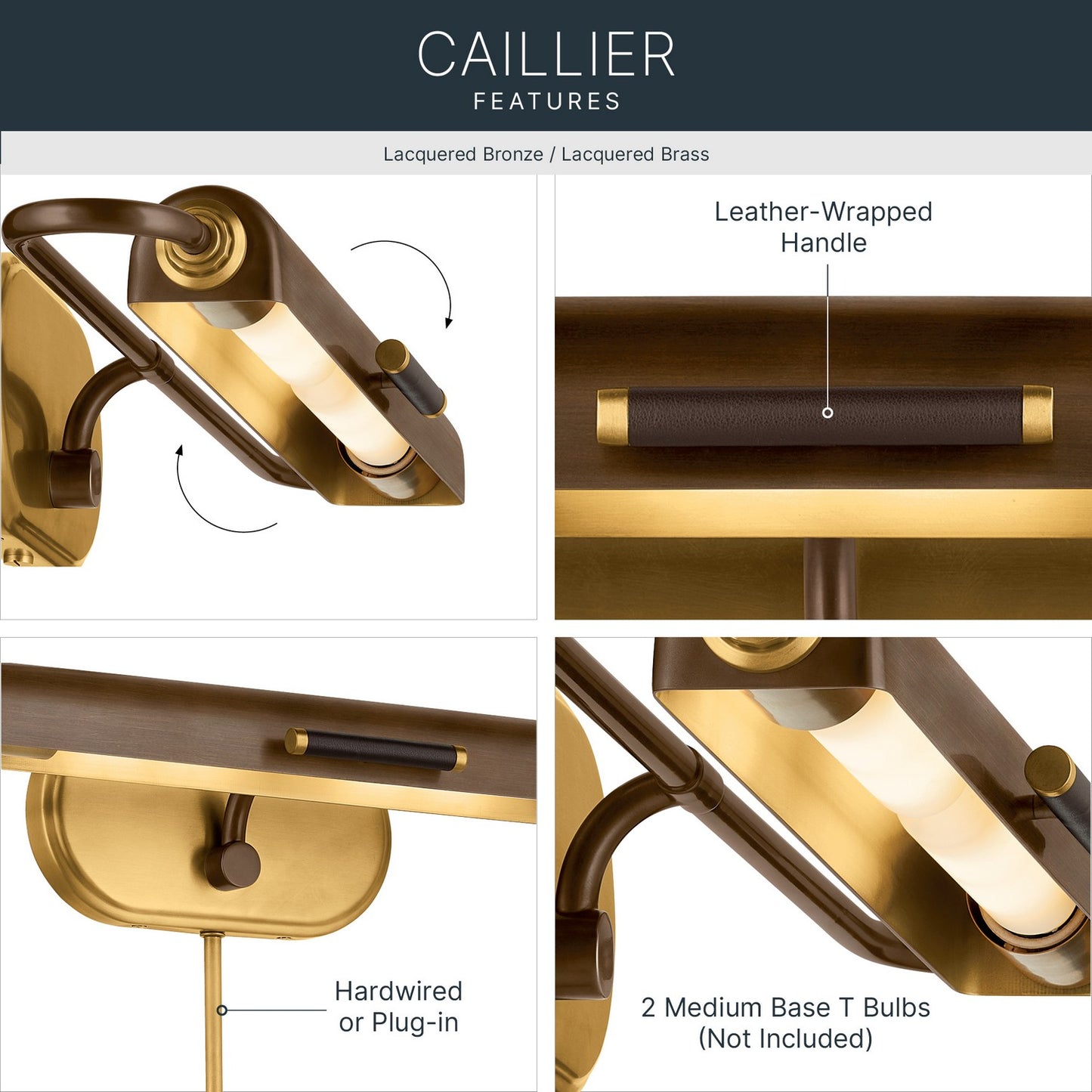 KICHLER 52818LBZ Caillier Two Light Picture Light